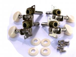 4 UKULELE OR BANJO MACHINE HEADS WHITE BUTTON